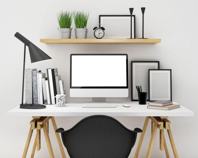 2018 현대 사무실 책상 나무로 되는 백색 사무실 테이블을 주문을 받아서 만들었습니다