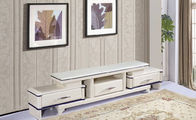 Pre Finished White Particle Board TV Stand With Large Capacity Sliding Drawers
