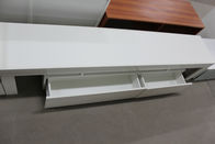 Small Wood TV Stand With Drawers , Contemporary Style White Melamine TV Unit